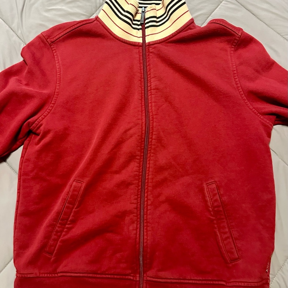 Burberry Red and Cream Striped Jacket